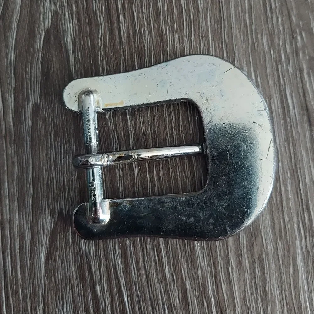 Silver Floral Engraved Belt Buckle